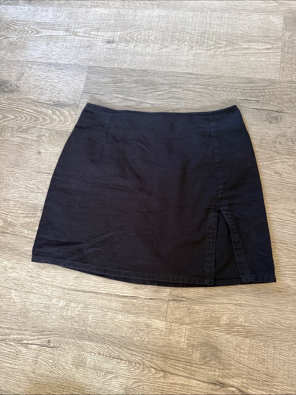 Motel Rocks Black Mini Skirt with Front Slit